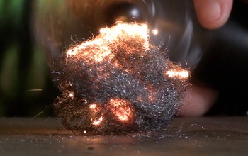 steel wool on fire